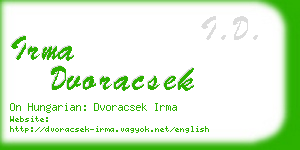 irma dvoracsek business card